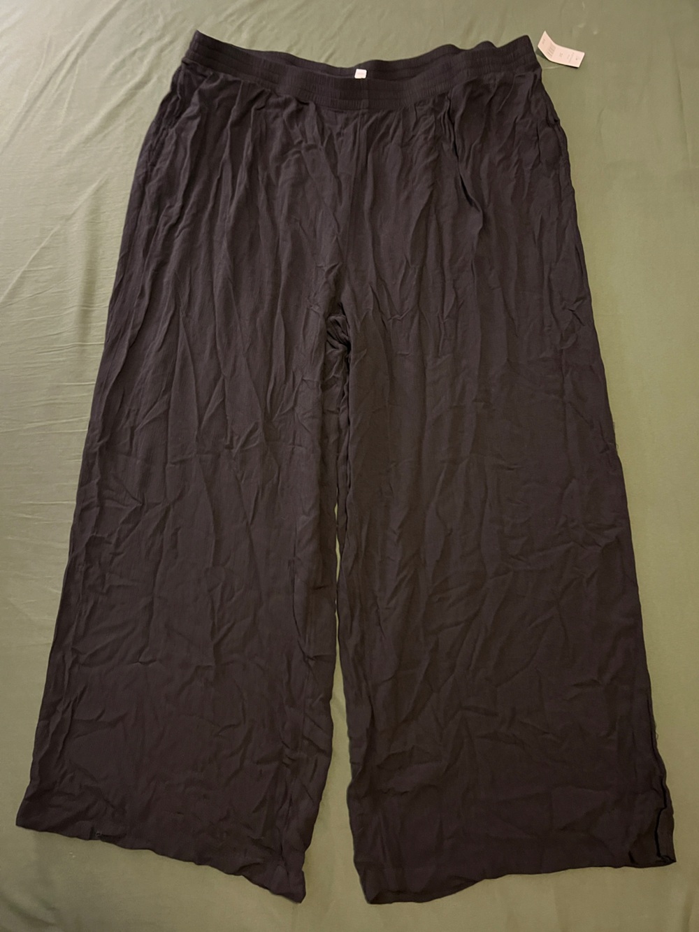 Black Wide-Leg Pull-On Pants Size 3X